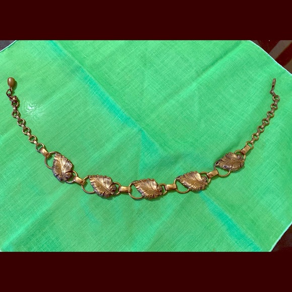 Sold Vintage Copper Art Deco Choker/Clip Earngs - Picture 2 of 3